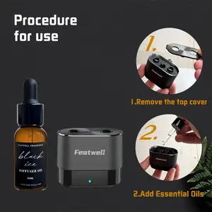 Smart Car Air Freshener with 10ml Natural French Perfume, Three Adjustable Modes Smart Car Aroma Diffuser, Car Diffuse