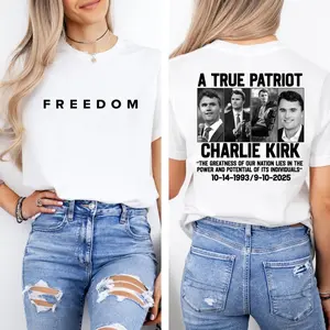 [ UNISEX SHIRT ] Justice for Charlie Kirk Shirt, Prayers Up for Charlie Shirt, Human Rights Shirt, Justice Shirt, His Blooded Shirt Said One Word Freedom - Trending - TShirt, Sweatshirt