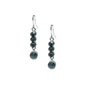 Linear Hematite Austrian Crystal Dangle Earrings
