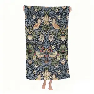 STRAWBERRY THIEF Inspired Beach Towel, Design Beach Towel, Beach Blanket, Four Seasons Essentials, Suitable for Men, Women, Kids, Beach, Party, Yoga, Travel, Camping, Beach Accessories, Vacation Essentials, Christmas Gifts