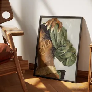 Wall Art, Home Decor, Black Girl Art Green Headwrap, Black Art, Hanging Wall Art, Afro Woman, Black Art Prints Boho, Room Decor, Unframed