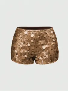 Women's sequin punk mini sexy fashionable ultra-low-rise micro shorts, suitable for summer beach, graduation ceremonies, Easter concerts, Nashville vacations, music festivals, and other occasions.