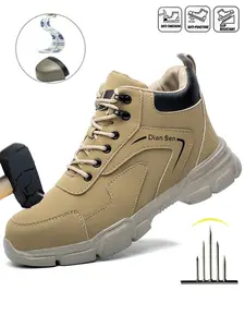 Steel Toe Shoes for Men Work Shoes Men Steel Toe Shoe for Construction Breathable Anti Smash Sneakers for Warehouse Lightweight Safety Indestructible Sneakers for Industrial Indestructible soles all-season outdoor New Fashion