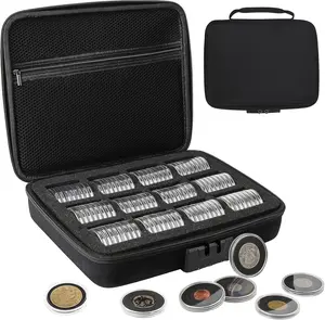 46mm 96PCS Coin Capsules with Foam Gasket, Lockable Coin Storage Organizer Box, Coin Collection Supplies for Dime Cent Nickel Quarter Silver Dollar Half Dollar