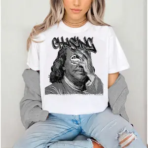Gildan T-Shirt, Vintage Chase Money Graphic T-Shirt, unisex (T-Shirt is not printed on the entire front, only printed in the center like the last illustration "Your Design Here")