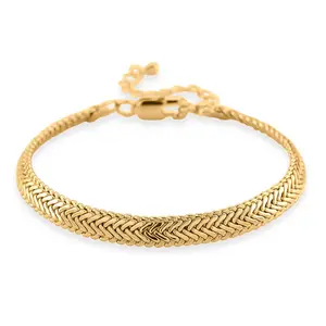 Elegant Woven Chain Bracelet in Goldtone 7.5-9.5In