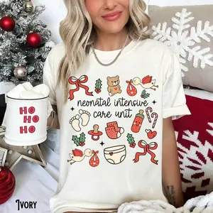 NICU Nurse Christmas Shirt, Neonatal Intensive Care Unit, Holiday Tee, Coquette Tshirt, Doctor, Crew, Neonatal ICU, RN, Gift