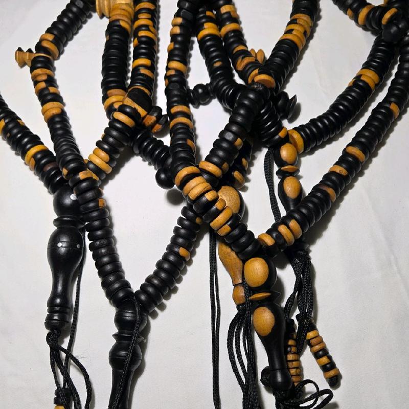 Authentic Ebony Bayefall Bead Talisman  – Premium 100-Bead Tasbih for Dhikr, Meditation & Spiritual Practices | Spiritual Wooded Beads 100 Count