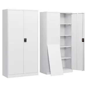 Letaya 71"H Metal Garage Storage Cabinets with Lockable Door, Adjustable Shelves, Durable Steel Construction for Home, Office Storage Organization