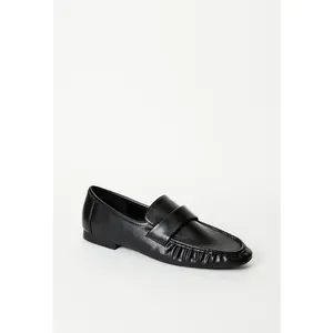 JUST FAB Women's Ruched Loafers Slip-On Penny Loafers - Work & Everyday Casual Loafers EverydayShoes Comfy Loafers