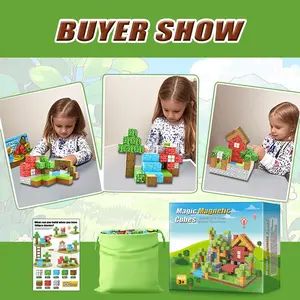 Magnetic Block Construction Mining World Edition Magnetic Toys for Boys and Girls Enlightenment Special Shuttle for Children