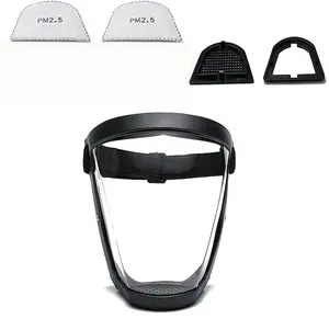 Full Face Transparent Protective Shield With Adjustable Buckle, Reusable Heat Resistant Facial Guard, Reliable Safety Accessory For Kitchen Operation,Daily Work And Different Kinds Of Outdoor Activity Scenarios.