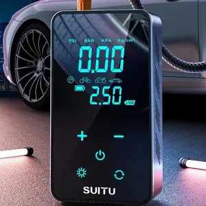 Portable Air Compressor, 18000mAh Electric Air Pump, Cordless Design Car Tire Inflator with Touch Screen Gauges & Lighting for Car Motorcycle Bike Ball