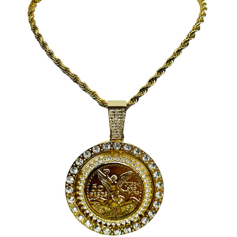 Spinning Centenario with 26" Rope Necklace (24K Gold Filled)