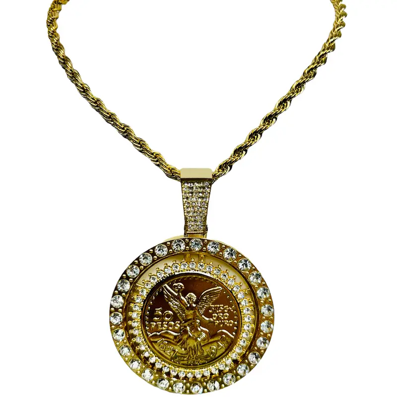 Spinning Centenario with 26" Rope Necklace (24K Gold Filled)