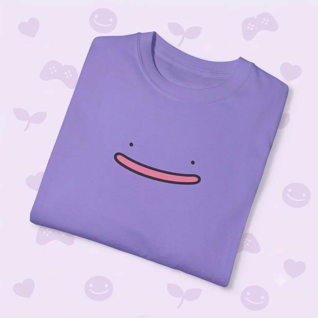 Halloween Christmas Purple Ditto Face PKM T-Shirt, Summer Beach Family Matching Top, Cute Anime Monster Vacation Gift For All Ages Kids Adults Family Members adf