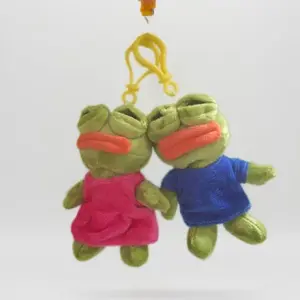 Sad Frog Pepe Plush Toy Soft Stuffed Animal Doll Cute Girl Frog with Pink Dress Home Decor Birthday Gift