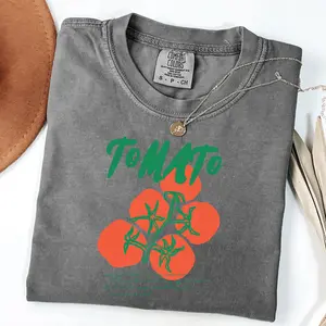 Comfort Color Tomato Girl Summer Shirt, Garden Shirt, Farmers Market T-shirt, Gift for Gardener, Gardening T-Shirt, Cottagecore, Vintage Aesthetic