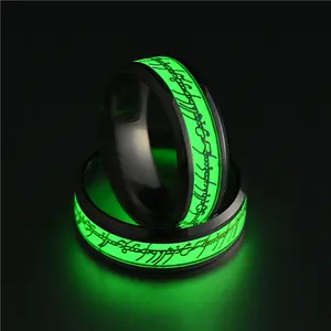 Luminous Ring Trendy and Versatile Lord of the Rings Magic Ring with Green Glow-in-the-Dark Design Creative Jewelry