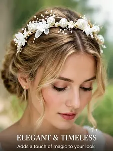 Luxurious Handmade Floral Pearl Headband, Elegant Bridal Crown Hair Accessory, Perfect for Weddings, Birthdays, Parties, Festive Occasions, Headwear