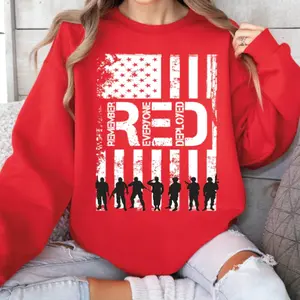 We Wear Red Remember Everyone Deployed Gildan Shirt, American Flag Us Veteran Tee, American Flag Military Sweatshirt, On Friday We Wear Red Sweatshirt