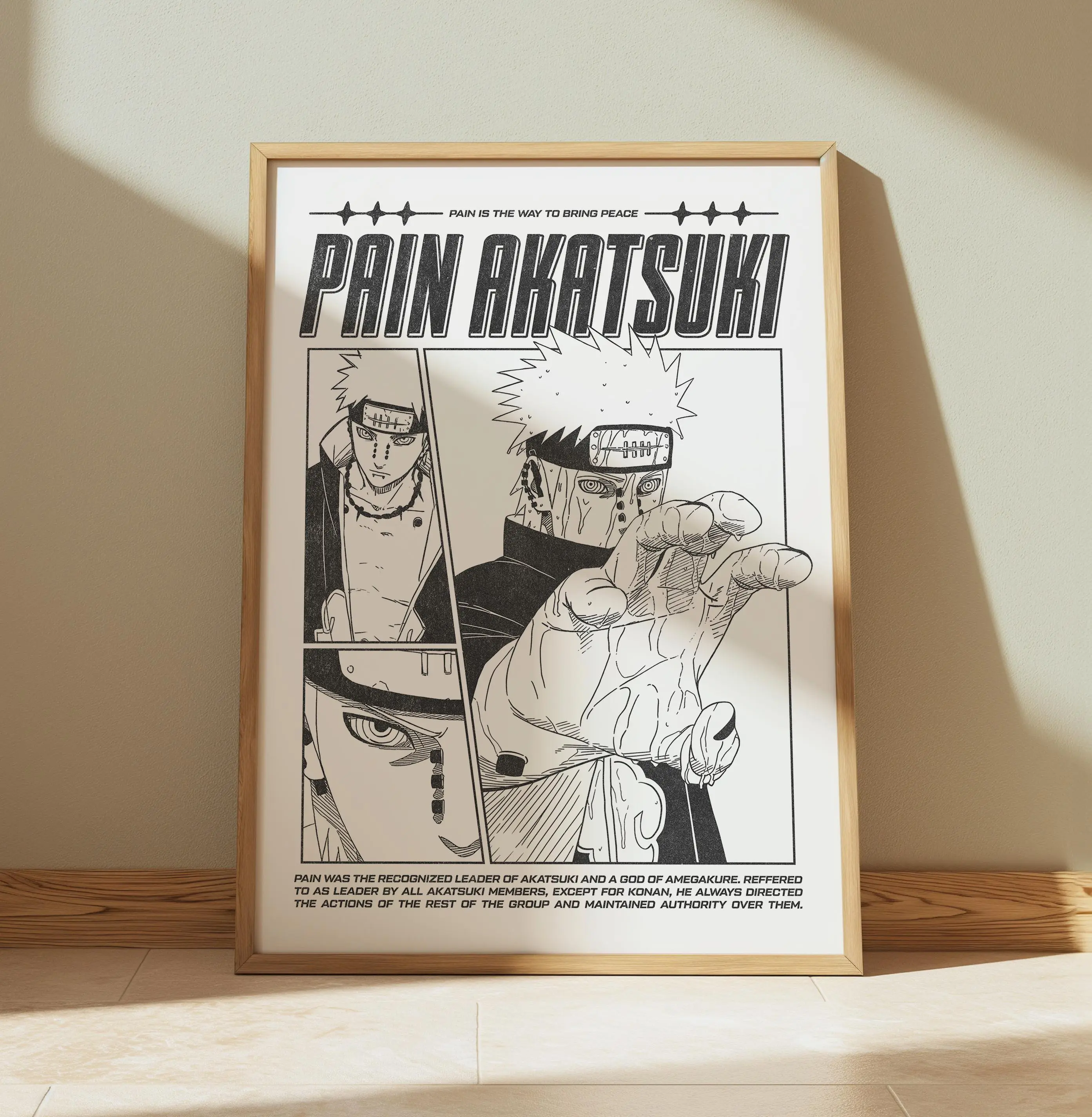 Pain Akatsuki Manga Poster. Nagato Anime Wall Decor