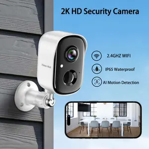 Vision Well Wireless Home Camera featuring 1080p HD WiFi, Spotlight, AI Siren, Color Night Vision, 2-Way Communication, and SD/Cloud Storage.
