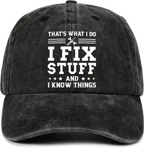 I Fix Stuff And I Know Things Vintage Dad Hat, Funny Mechanic Cap, Handy Man Gift - Best Give for Dad, Gift for Him, Husband's Gift
