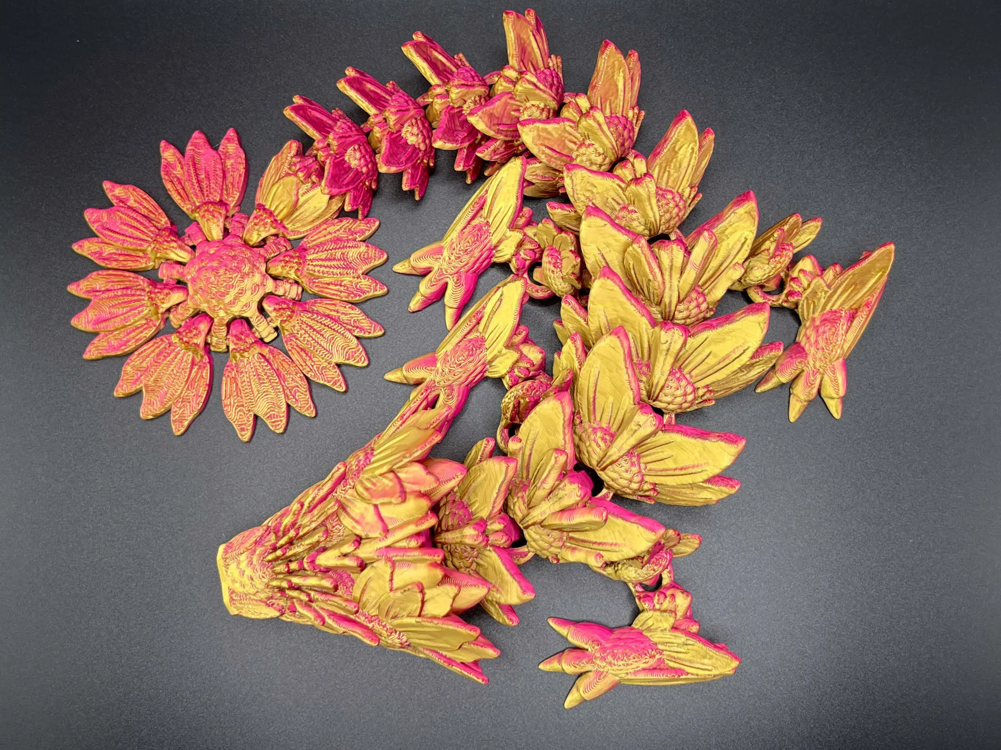 3D 14" Sunflower Dragon Figurine Collectible
