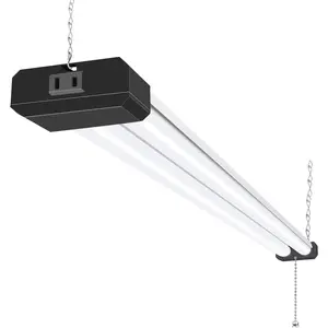 1 Pack 4FT Linkable LED Shop Light for Garage, 6500lm, 4FT 60W Utility Light Fixture, 5000K  LED Workbench Light with Plug,  or Surface Mount, Black - ETL