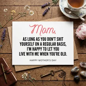 Funny Mom Card | As Long As You Don’t Sht Yourself | Mother’s Day Card | Gift for Mom