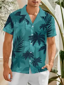 Men's Hawaiian Beach Shirts Summer 2026, Cuban Collar Design, Tropical Palm Leaf Print, Casual Short Sleeve, Soft Skin-Friendly Material, Limited-time holiday offers, fast shipping