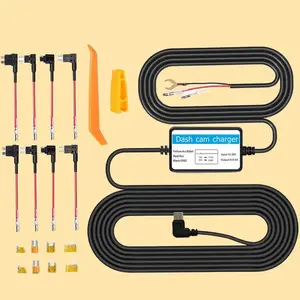 Universal Dash Cam Hardwire Kit [Type-C] - 12V-24V Hard Wire Cable with Fuse Taps for 24H Parking Monitor & Low Voltage Protection, Dash Cam Hardwire Kit for 24/7 Parking Mode