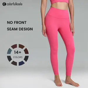 Colorfulkoala Women's No Front Seam Dreamlux High-Waisted Yoga Pants Tummy Control Athletic Workout Leggings with Inner Pocket 25"/28"