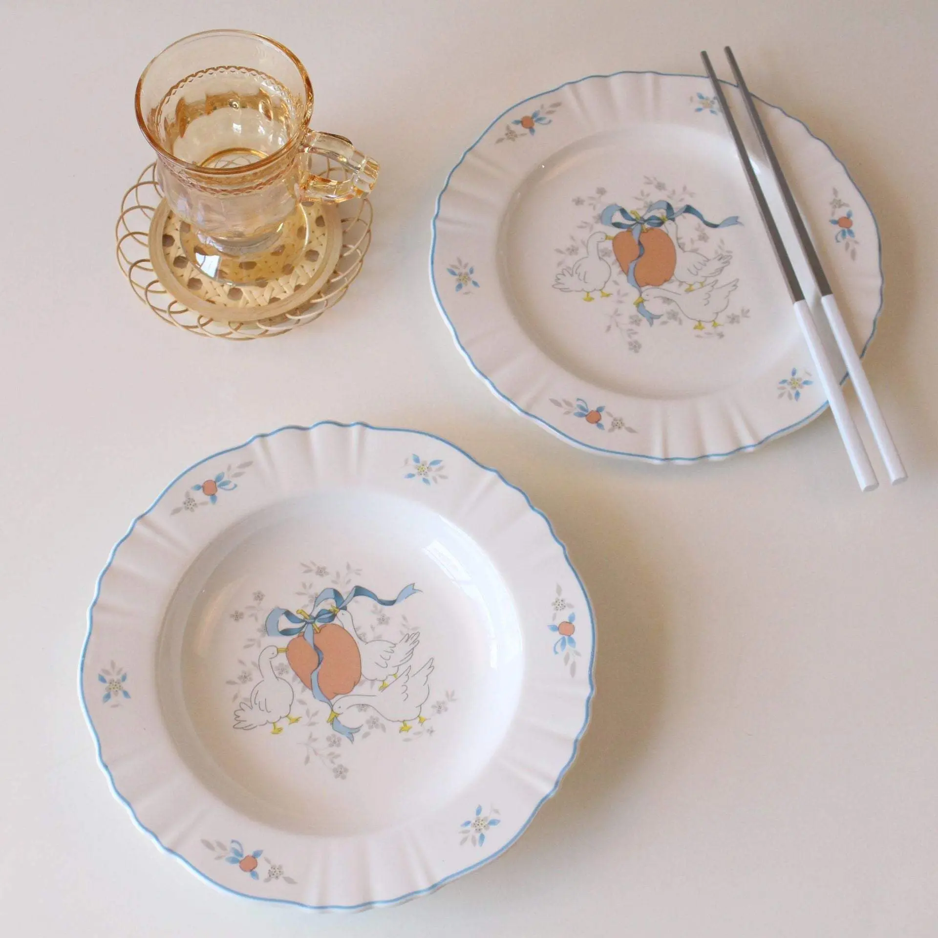 Vintage French Cygnet Ceramic Floral Plate Vintage French Cygnet Ceramic Floral Plate
