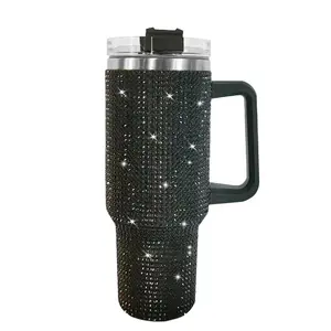 Bedazzled Rhinestone 40 oz Tumbler – Sparkling Leakproof Travel Mug for Daily Hydration and On-the-Go