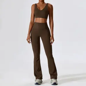 Vitality Seamless Scrunch Set - Flared Leggings & Cropped Tank