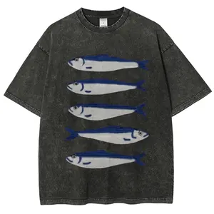 valentine shirts Sardines Graphic T-Shirt Men And Women Oversized High Quality Cotton Top Crew Neck Pullover Clothes Harajuku Style Short Sleeve
