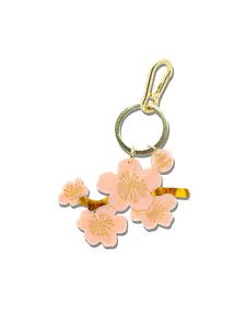 Hand-painted Cherry Blossom Bag Charm + Keychain | Eco-Friendly