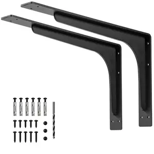 30 INCH x 18 INCH Shelf Brackets,L Shelf Brackets,Vertical Angle, Premium Alloy Metal Heavy Duty Shelf Bracket, high Strength Mounting Hardware Included, Corner Brace Joint,Pack of 2.