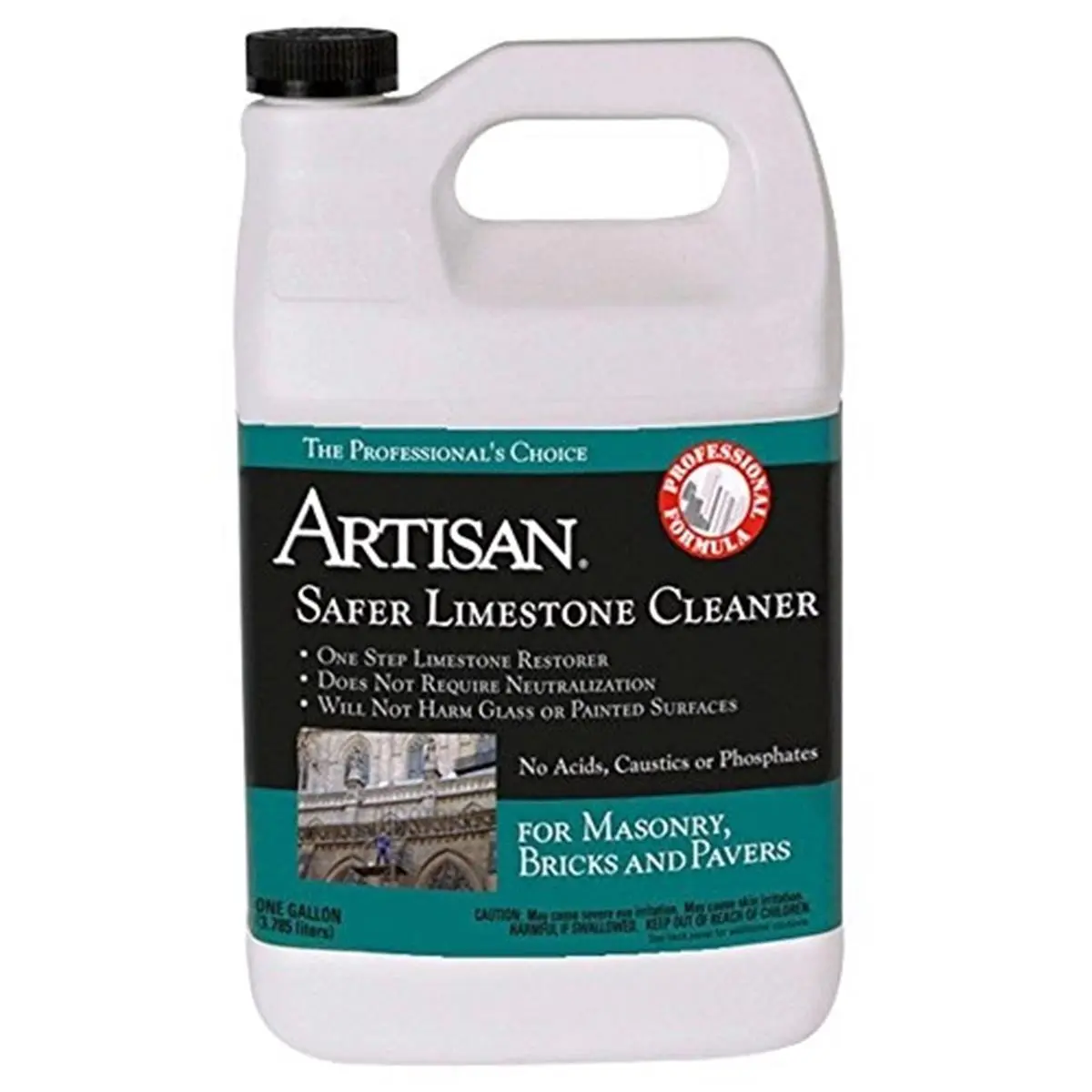 Chemique Artisan 1-Gal Liquid Safer Limestone Cleaner - 7 lb Heavy Duty 1-Step Restorer for Fish Aquatic Water Treatment, Exterior Use, No Acids Caustics or Phosphates, Removes Atmospheric Stains (Surfactants, No Harmful Additives)