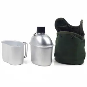 Aluminum Water Bottle Cup Set with Storage Bag, Portable Outdoor Sports Camping Hiking Water Bottle, Essential Gear for Adventure Lovers