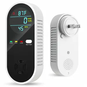 Temperature and humidity sensor with dual sensors; safety alarm featuring a clear display, audible alerts, and visual indicators; suitable for homes, kitchens, apartments, and RVs