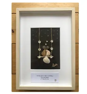 Personalised Wedding Gift, Personalised Pebble Artwork Frame, Wedding Gift, Gifts for the couple, Handmade Wedding,Gift for Her,