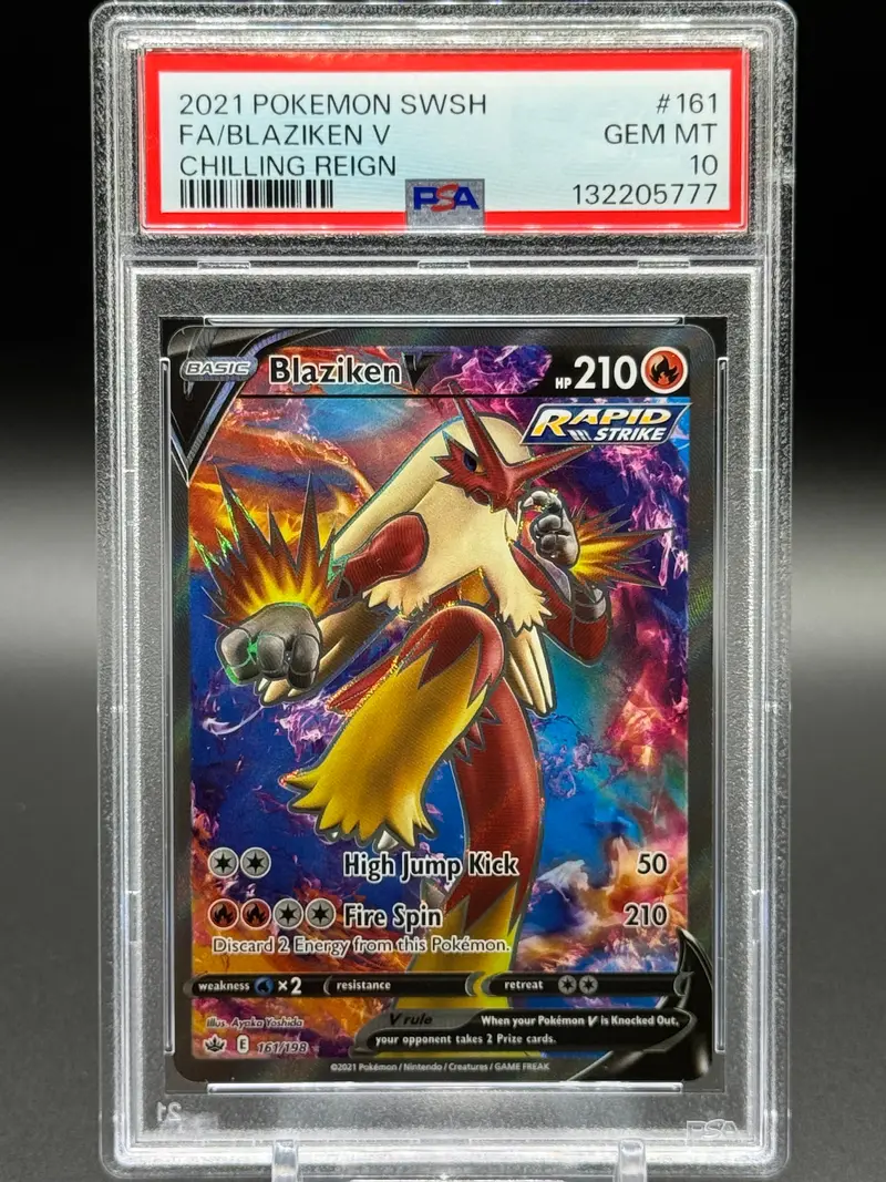 Pokemon TCG Blaziken V | Chilling Reign 161/198 | PSA Graded GEM MT 10