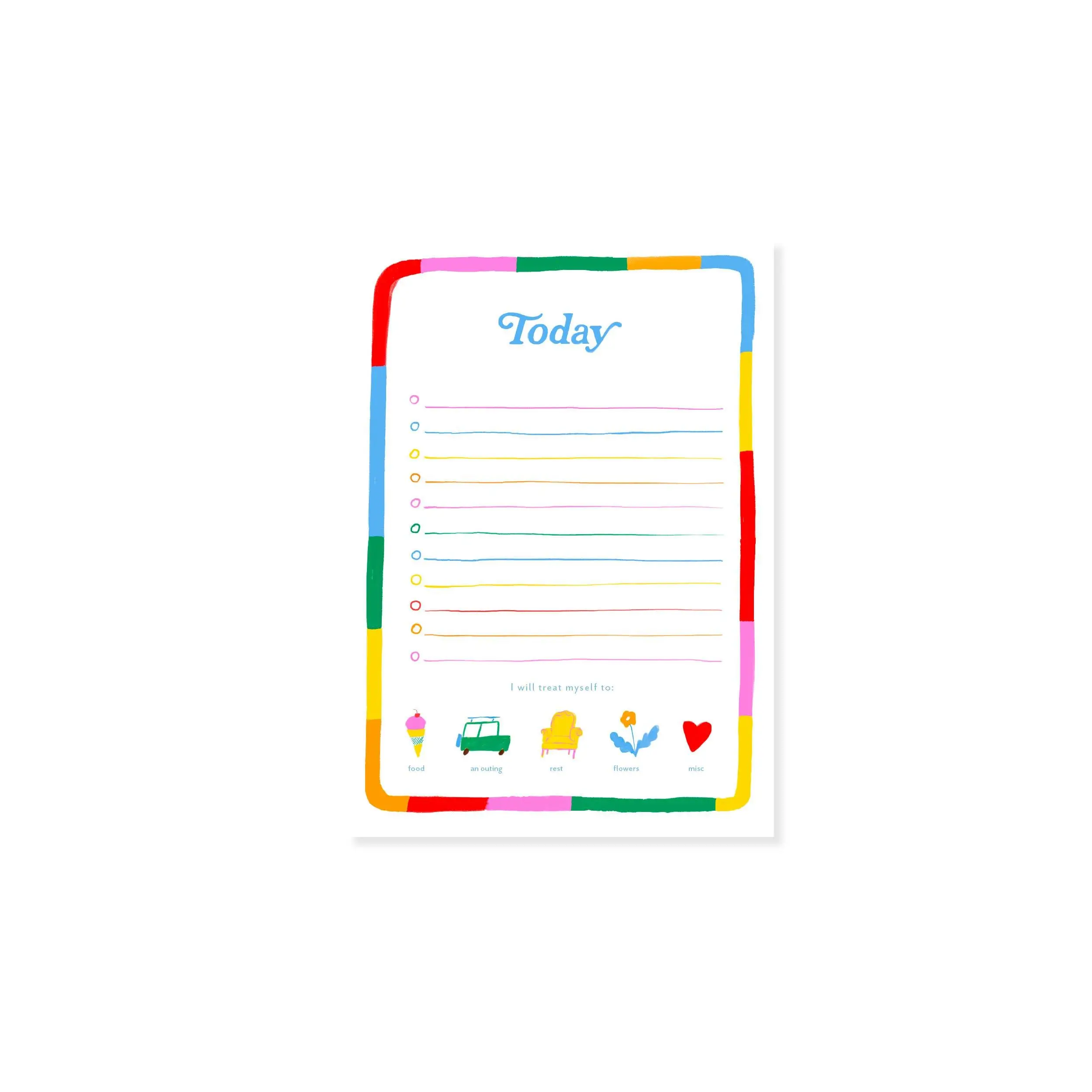 Today Rainbow To-Do – Colorful Daily Planner Notepad