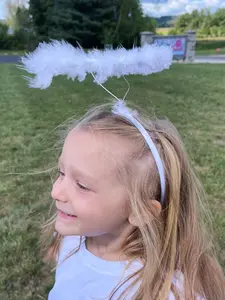 White Angel Headband Feather Halo Kid or Adult Costume Accessory