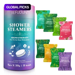 Essential Oil Bath Effervescent Tablets, 8 Counts/16pcs Natural Ingredients and Infused with Premium Essential Oils to Ensure A Long-lasting Fragrance, Comfort, Shower Products #GLOBAL PICKS