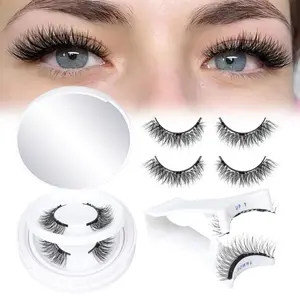 Reusable Soft Magnetic Eyelashes Natural Cat Eye Lashes, Glue-free, Lightweight, 2 pairs