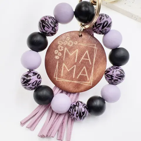 Silicone Leopard Print Beaded Wrist Keychain Pendant, DIY Name Leopard Fringe Hand Ring Keychain, PU Tassel Hanging Decor, Trendy Cute Keychain, Keychain For Purse, Key Holder For Purse, Bag Key Accessory, Key Rings